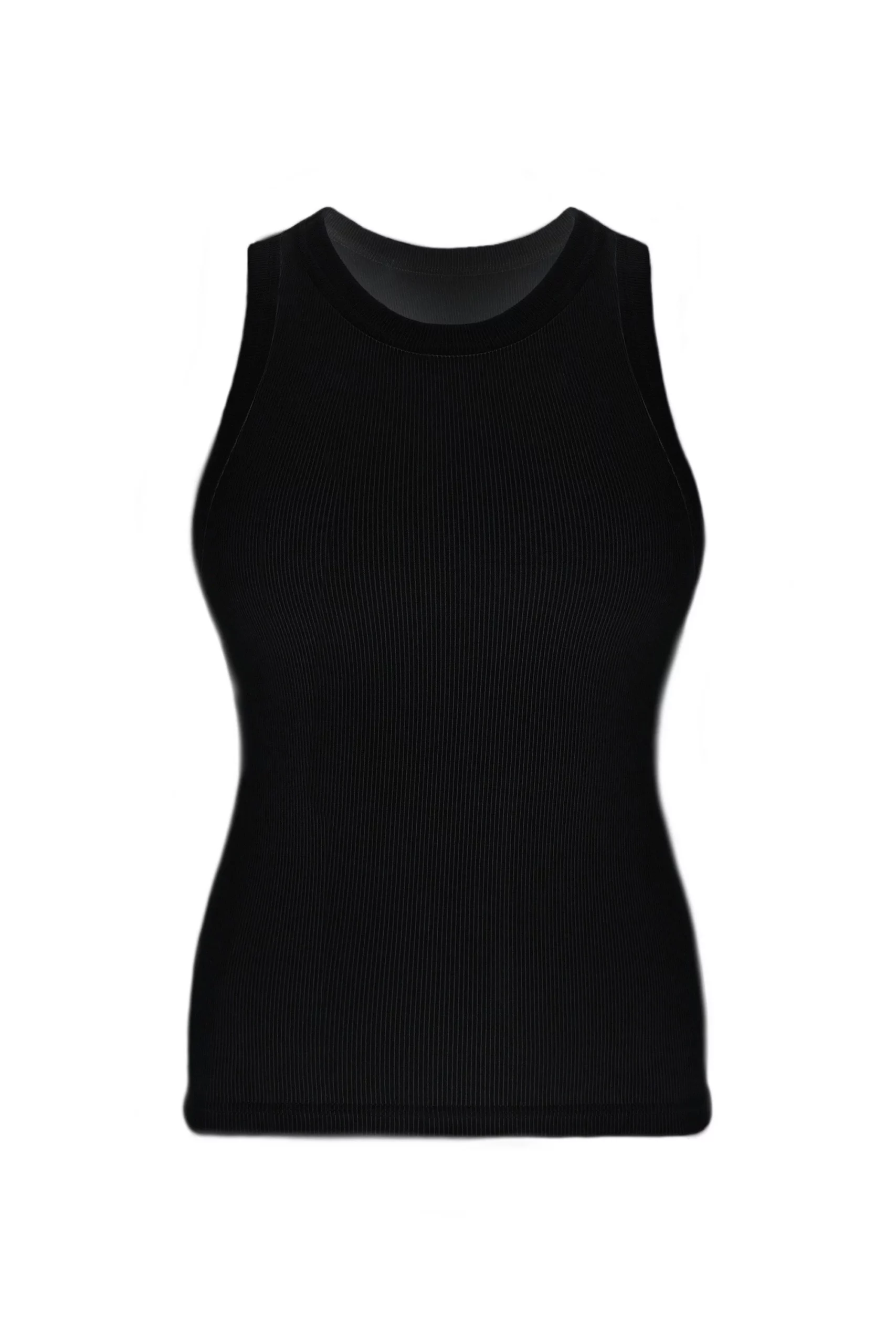 czarna bokserka z prążkowanej bawełny