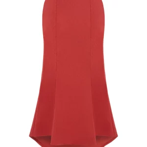 Spódnica syrenka z mieszanki wełny w klasycznym kolorze, dopasowany krój, tył dłuższy, kobieca i elegancka, na podszewce.