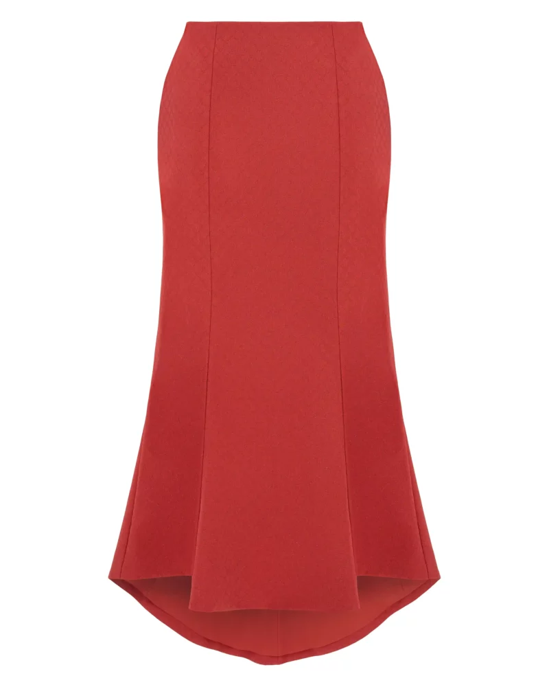 Spódnica syrenka z mieszanki wełny w klasycznym kolorze, dopasowany krój, tył dłuższy, kobieca i elegancka, na podszewce.